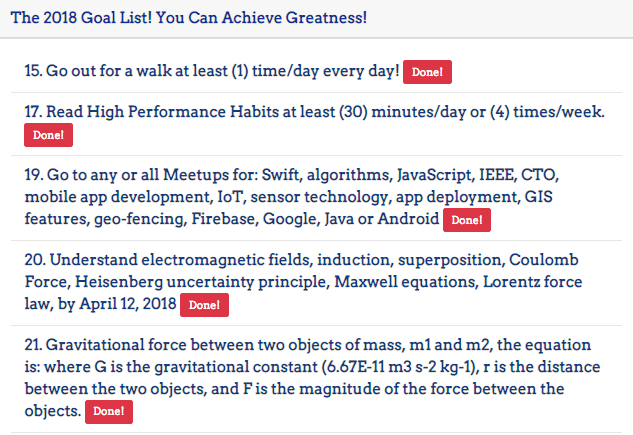 Goal Setting & TODOs